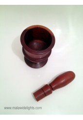 Hand crafted wooden motar pestle set